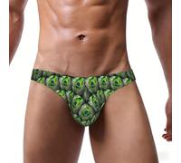 EnkzpoHen Slip extensible pour homme imprimé plumes de paon vert, élégant, confortable et doux, Noir , 3XL