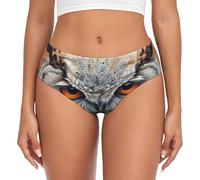 EnkzpoHen Sous-vêtements triangulaires sans couture pour femme, motif chouette, confortable, doux, extensible, culotte invisible, Noir , M