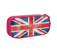 EnkzpoHen Trousse de voyage haute capacité avec fermeture éclair double couche Motif drapeau du Royaume-Uni, rose, Taille unique, Ensemble cartable