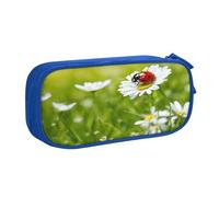 EnkzpoHen Trousse de voyage haute capacité avec fermeture éclair double couche Motif Ladybug Daisy Print, bleu, Taille unique, Ensemble cartable