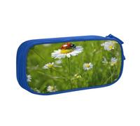 EnkzpoHen Trousse de voyage haute capacité avec fermeture éclair double couche Motif Ladybug Daisy Print, bleu, Taille unique, Ensemble cartable