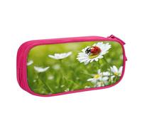 EnkzpoHen Trousse de voyage haute capacité avec fermeture éclair double couche Motif Ladybug Daisy Print, rose, Taille unique, Ensemble cartable