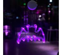 ENLACE Applique murale LED chauve-souris d'Halloween avec ventouse, éclairage violet, fonctionnement à piles