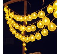 ENLACE Guirlande lumineuse citrons, 3 m, 20 LED, jaune, lumière citron, lumière décorative pour terrasse, salon, bar, fête, mariage, jardin, décoration de Noël, intérieur et extérieur