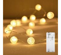 ENLACE Guirlande lumineuse LED en forme de boule craquelée, 1 m, 10 LED, fonctionne avec piles, blanc chaud, pour mariage, Noël, Saint-Valentin, chambre à coucher, fête