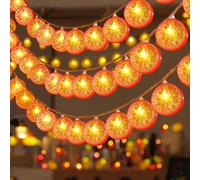 ENLACE Guirlande lumineuse orange, 3 m, 20 LED, en forme de tranches d'orange, citrons, guirlande lumineuse LED pour terrasse, salon, chambre à coucher, fête, mariage, bar, fête de Noël, intérieur et