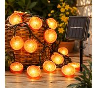 ENLACE Guirlande lumineuse solaire à LED en forme de tranche de citron - 5 m - 20 LED - 8 modes - Orange