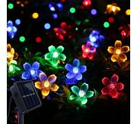 ENLACE Guirlande lumineuse solaire en fleurs de cerisier - 6,5 m - 30 LED - Étanche - 8 modes - Pour jardin, mariage, terrasse, balcon, extérieur, décoration de fête, multicolore