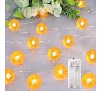 ENLACE Guirlande lumineuse tournesol 2 m 20 LED à piles Jaune