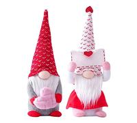 ENLACE Lot de 2 lutins décoratifs pour la Saint-Valentin, faits à la main, décoration en peluche pour la fête des mères, remerciement, Saint-Valentin, fille, petite amie, femme, rose