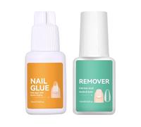 Enlèvement de colle pour faux ongles - retrait rapide et durable, gel colle pour ongles à forte étanchéité avec enlèveur, pour réparation et décoration manucure, routes et faux, femmes, filles et