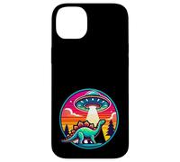 Enlèvement de vaisseaux spatiaux extraterrestres par un dinosaure stégosaure Coque pour iPhone 14 Plus