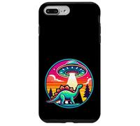 Enlèvement de vaisseaux spatiaux extraterrestres par un dinosaure stégosaure Coque pour iPhone 7 Plus/8 Plus