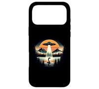 Enlèvement d'un ovni par Un Monstre Marin du Loch Ness, Coucher de Soleil rétro de Nessie Coque pour iPhone 17 Pro Max