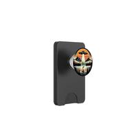 Enlèvement d'un ovni par un monstre marin du Loch Ness, coucher de soleil rétro de Nessie PopSockets PopWallet pour MagSafe