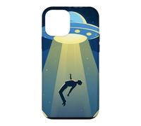 Enlèvement Humain OVNI Silhouette Ciel Nocturne OVNI enlèvement Extraterrestre Coque pour iPhone 12 Mini