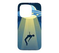 Enlèvement Humain OVNI Silhouette Ciel Nocturne OVNI enlèvement Extraterrestre Coque pour iPhone 15 Pro