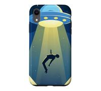 Enlèvement Humain OVNI Silhouette Ciel Nocturne OVNI enlèvement Extraterrestre Coque pour iPhone XR