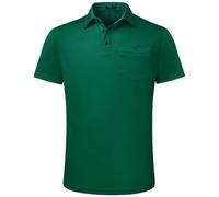 Enlision Polo Vert Homme Manches Courtes Polos de Sport Golf Casual d'été Business T-Shirt avec Poche Regular Fit L