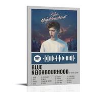 ENLLVKCBR Poster décoratif sur toile « Blue Neighbourhood By Troye Sivan » - Décoration murale moderne pour chambre à coucher (50 x 75 cm)