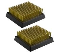 ENLOY Lot de 2 têtes de brosse de rechange en fil de cuivre, brosse de barbecue et grattoir avec 8 vis et tournevis, tête de brosse de nettoyage de barbecue avec housse de protection et pour la