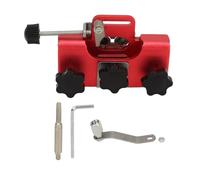 Enlybee Aiguiseur de tronçonneuse rouge, kit d'affûtage manuel portable avec angle de 30 degrés, pinces en aluminium anodisé, pour bûcherons et jardiniers
