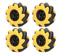 Enlybee Mecanum Wheel Omni-Directional Smart Robot Car Accessory DIY Toy Component 60mm, Compatible with Building Blocks, Smooth Running Rubber-Coated Wheels, 3D Artificial Wheel (Two Pairs)