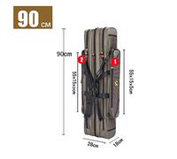 Enlybee Nylon Multifunctional Fishing Bag, Rod Pole Storage, Carry Travel Bag with Adjustable Shoulder Strap, Water, Tear, 80cm/90cm/100cm/120cm Options, Khaki (90cm)