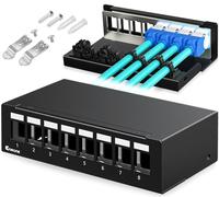 Enmane Panneau de brassage 8 ports blindé compatible avec LC/SC/ST/FC/USB/HDMI Keystone Jack pour support de bureau Boîtier de terminaison Ethernet domestique