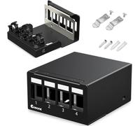 Enmane Panneau de brassage Keystone vierge à 4 ports UTP&STP compatible avec LC/SC/ST/FC/USB/HDMI Keystone Jack pour support de bureau Boîtier de terminaison Ethernet domestique