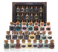 EnMart 24 Pièces Bouteilles Pierres Précieuses, Kit de Collecte de Pierres en Crystal de Guérison, Gravier de Quartz Naturel Souhaitant Une Bouteille pour Reiki, Guérison, Méditation, Décoration