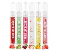 EnMart 6 Unité Huile À Lèvre, Hydrating Moisturizing Shiny Lip Glaze, No Sticky Hydrating Lip Gloss Tinted Lip Balm, Rouge À Lèvres Liquide Brillant Hydratant Lip Gloss Strawberry Cosmetics Lip Care