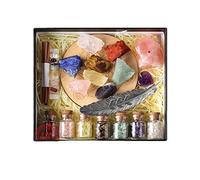 EnMart Ensemble de Cristaux de Guérison 20 Pièces, Pierres de Guérison, Kit de Pierres Naturelles Méditation Éclats de Cristal Chakra Gemme Améthyste pour Reiki, Décoration, Fabrication Bijoux