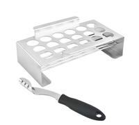 EnMart Grille à poivre jalapenos en acier inoxydable avec poignée et outil de vide-piment, capacité de 18 trous, baguettes de batterie en acier inoxydable avec ailes de poulet, rôtissoire pour