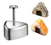 EnMart Moule à onigiri en acier inoxydable, moule à riz au curry, gadget Bento outil de cuisine, moule à boules de riz triangulaire, moule à sushi pour enfants, déjeuner, bento à la maison, bricolage