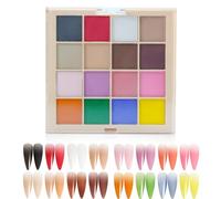 EnMart Paillettes holographiques pour nail art, 16 couleurs, effet miroir magique, facile à appliquer, poudre brillante, effet aurore, festival, vacances, nail art (02)