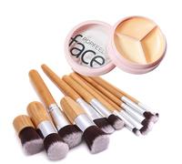 EnMart Palette de Correcteur 3 Couleurs, Kit de Contour du Visage, Palette de Maquillage pour Dissimuler, Mettre en valeur, Dessiner les Contours, Durable Imperméable, avec 11 Pinceaux de Maquillage