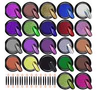 EnMart Palette de Pigments à Ongles, Poudre Chromée Pailletée pour Nail Art Décoration, Effet Miroir Métallisé, Poudre Pigmentée Holographique Aurora, Dégradée pour Art des Ongles et Résine