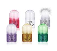 EnMart Roll On Body Lot de 6 paillettes pour le corps, argent, or, blanc, violet, gel pailleté pour le visage, les cheveux, les lèvres, les paillettes, les paillettes, les paillettes, les paillettes