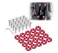 Enmoo 20 Pièces Billet Aluminium Fender Pare-chocs Rondelle Boulon Moteur Bay Dress Up Fixation Kit Plaque D'immatriculation Décor Boulons M6 Boulon Vis Accessoires (Rouge)