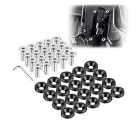 Enmoo 20 Pièces Billet Aluminium Fender Pare-chocs Rondelle Boulon Moteur Bay Dress Up Fixation Kit Plaque D'immatriculation Décor Boulons M6 Boulon Vis Accessoires (Noir)