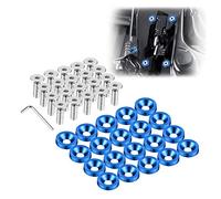 Enmoo 20 Pièces Billet Aluminium Fender Pare-chocs Rondelle Boulon Moteur Bay Dress Up Fixation Kit Plaque D'immatriculation Décor Boulons M6 Boulon Vis Accessoires (Bleu)