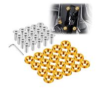 Enmoo 20 Pièces Billet Aluminium Fender Pare-chocs Rondelle Boulon Moteur Bay Dress Up Fixation Kit Plaque D'immatriculation Décor Boulons M6 Boulon Vis Accessoires (Doré)