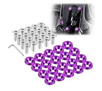 ENMOO 20 Pièces Billet Aluminium Fender Pare-chocs Rondelle Boulon Moteur Bay Dress Up Fixation Kit Plaque D'immatriculation Décor Boulons M6 Boulon Vis Accessoires (Violet)