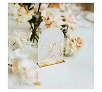 ENmrfvkz Porte-numéros de Table, Porte-numéros de Table Mariage arqués en Miroir doré avec Supports - Plusieurs Tailles
