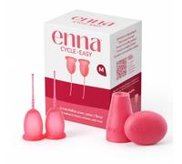 enna Cycle Easy Lot de 2 verres menstruels et boîte stérilisatrice Taille M
