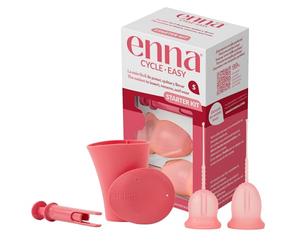Enna Cycle Easy Starter Kit Cup Menstruelle XS + S | Applicateur | Avec enna box stérilisatrice | Très très EASY | Silicone médicale | fabriquée en Espagne | Jusqu'à 12h