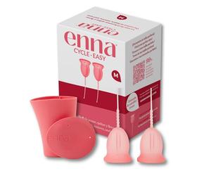 ENNA CYCLE "M" - 2 coupe menstruelles + Boîte de stérilisation | Avec enna box stérilisatrice | Adaptation naturelle | Silicone médicale| fabriquée en Espagne | Jusqu'à 12h
