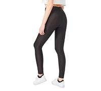 Enna Moda Legging de loisirs brillant taille haute pour femme | Disco brillant taille haute Gloassy Pants Leggings Pantalon | Pantalon brillant taille haute pour femme, 03 - Noir, L