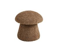 ENNA - Pouf en tissu bouclette marron Marron